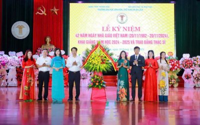 TRƯỜNG ĐẠI HỌC VĂN HÓA, THỂ THAO VÀ DU LỊCH THANH HÓA TỔ CHỨC LỄ KỶ NIỆM 42 NĂM NGÀY NHÀ GIÁO VIỆT NAM, KHAI GIẢNG NĂM HỌC 2024-2025 VÀ TRAO BẰNG THẠC SĨ NĂM 2024